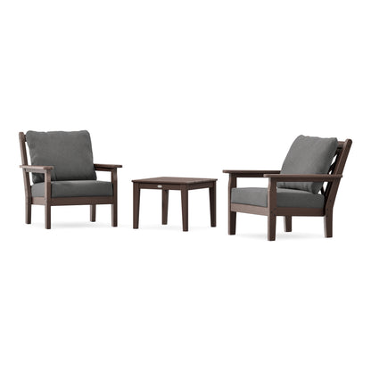 POLYWOOD Chippendale 3-Piece Deep Seating Set in Mahogany