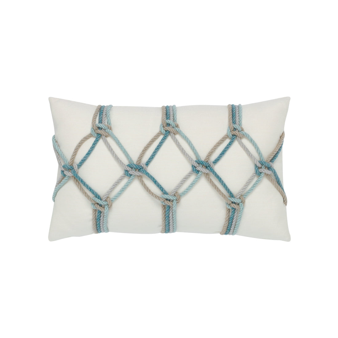 Elaine Smith Aqua Rope outdoor pillow, aqua