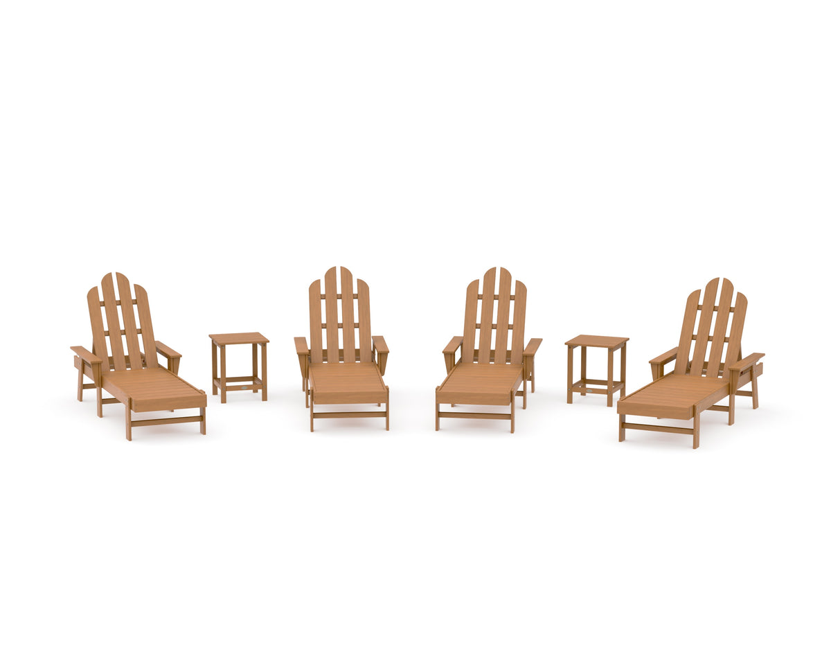 POLYWOOD Long Island Chaise 6-Piece Set in Natural