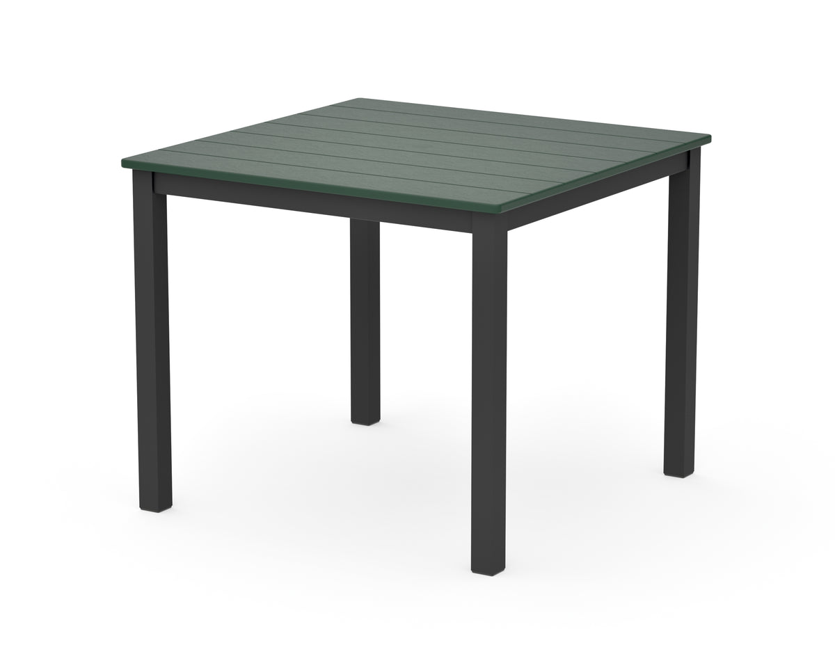 POLYWOOD Main Street 36" x 36" Dining Table in Black / Green