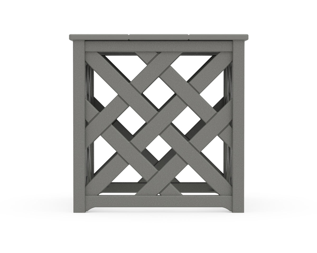 POLYWOOD Wovendale Accent Umbrella Table angle view