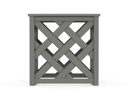 POLYWOOD Wovendale Accent Umbrella Table angle view