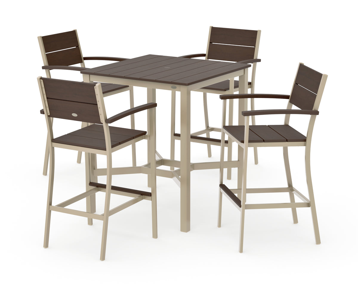 POLYWOOD Main Street 5-Piece Bar Set in Sand / Kona