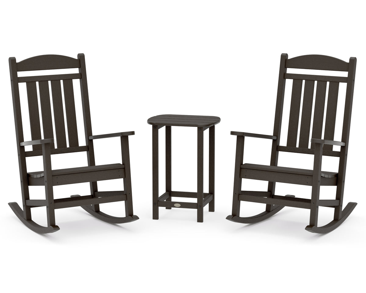POLYWOOD Presidential Rocker 3-Piece Set in Vintage Coffee