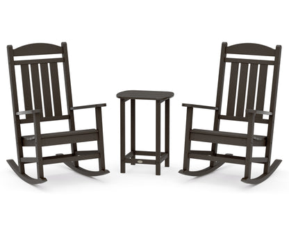 POLYWOOD Presidential Rocker 3-Piece Set in Vintage Coffee