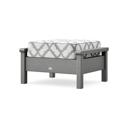POLYWOOD Harbour Deep Seating Ottoman in Slate Grey / Trellis Grey Mist