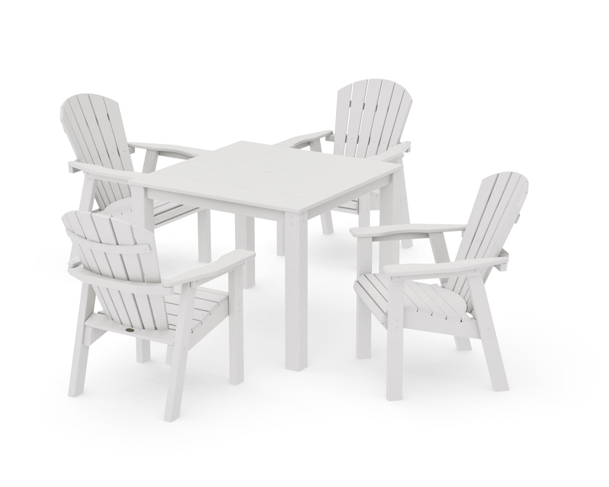 POLYWOOD Seashell Coast 5-Piece Parsons Dining Set in Vintage White