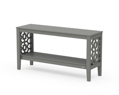 POLYWOOD Chinoiserie 56” Console Table in Slate Grey