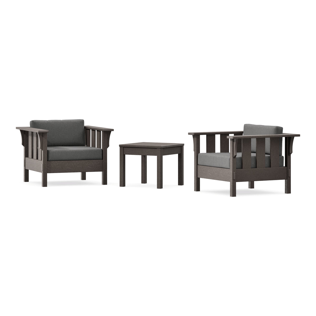 POLYWOOD Acadia 3-Piece Deep Seating Set in Vintage Coffee
