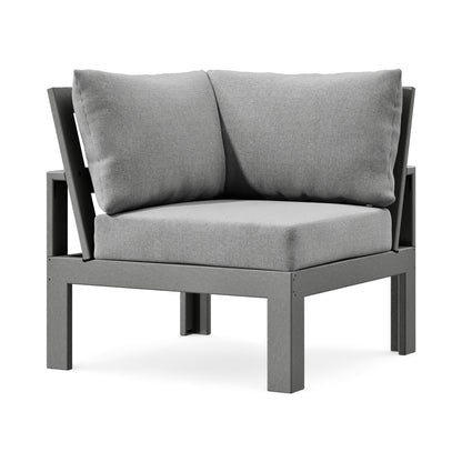 POLYWOOD Modular Corner Chair in Slate Grey / Grey Mist