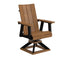 Berlin Gardens SOL Swivel Rocker Dining Chair, cedar seat and back on a black swivel base