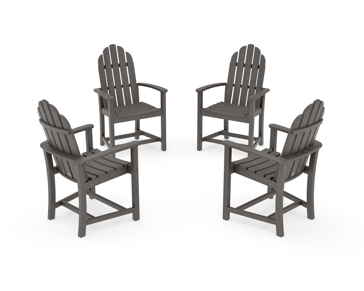 POLYWOOD Classic 4-Piece Upright Adirondack Conversation Set in Driftwood