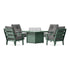 POLYWOOD Lakeside 5-Piece Deep Seating Set with Nautical Fire Pit Table in Green