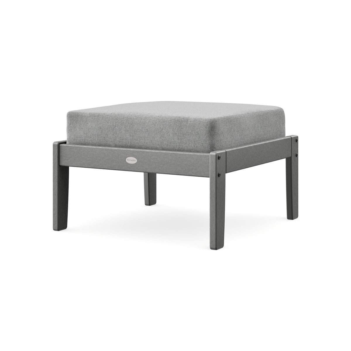 POLYWOOD Braxton Deep Seating Ottoman in Slate Grey / Grey Mist