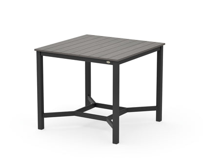 POLYWOOD Main Street 42 x 42 Counter Table in Black / Driftwood