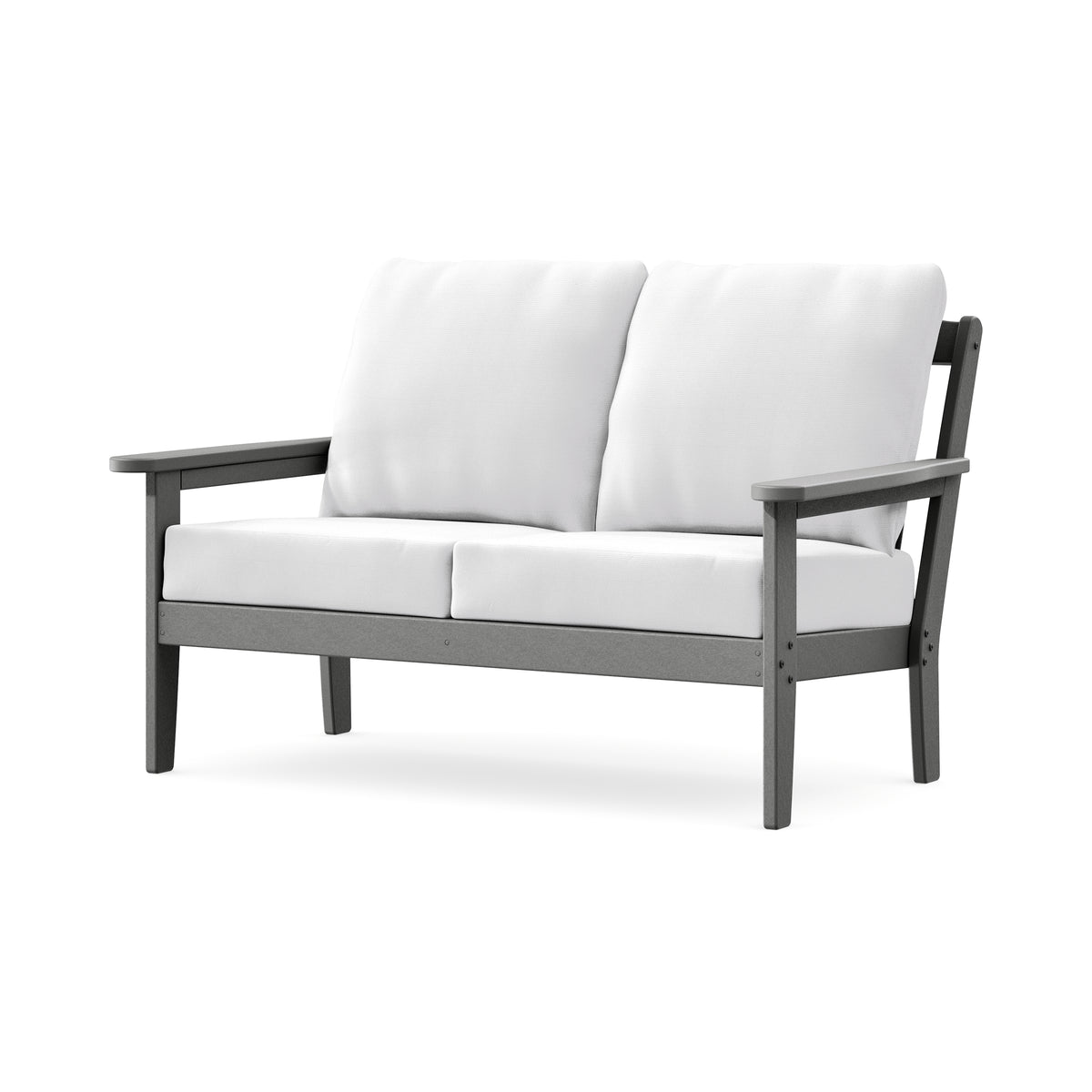 POLYWOOD Cottage Deep Seating Loveseat in Slate Grey / Natural