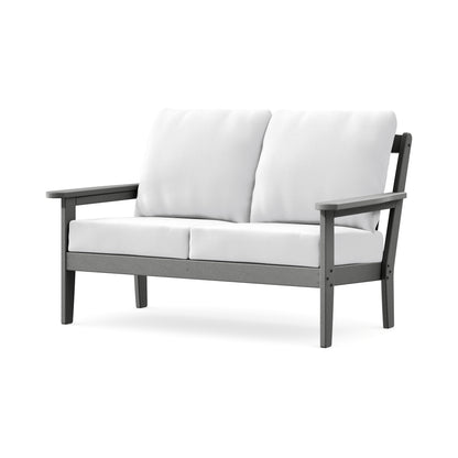 POLYWOOD Cottage Deep Seating Loveseat in Slate Grey / Natural