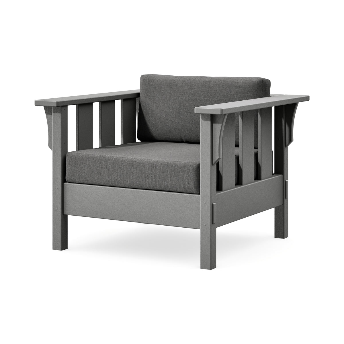 POLYWOOD Acadia Deep Seating Chair in Slate Grey / Ash Charcoal