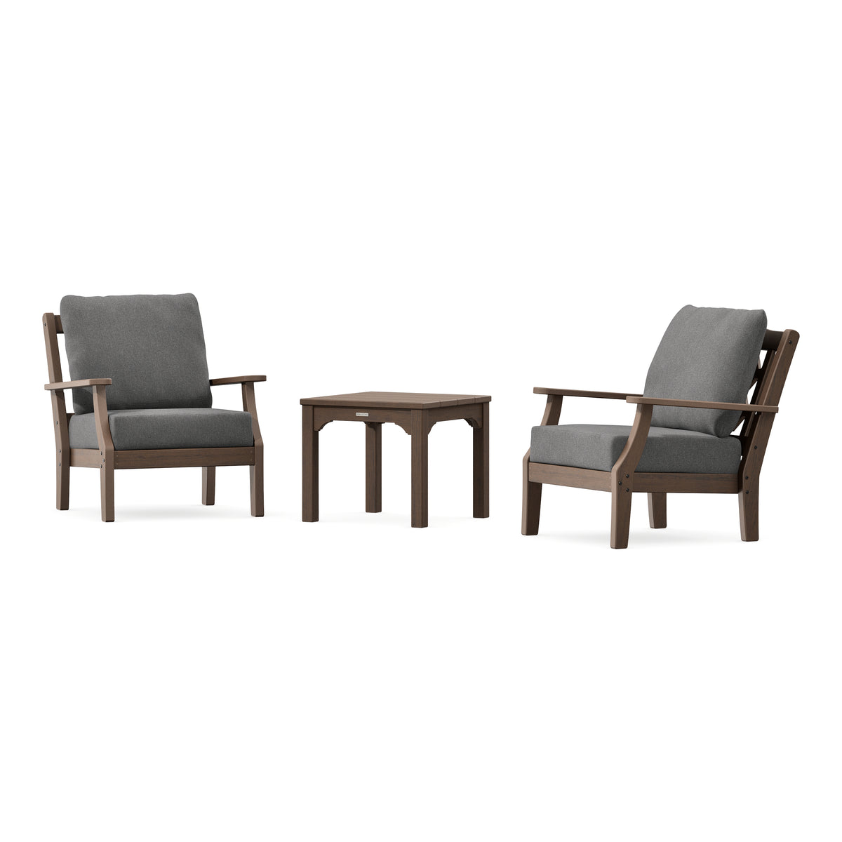 POLYWOOD Chinoiserie 3-Piece Deep Seating Set in Kona