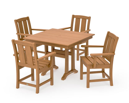 POLYWOOD Mission 5-Piece Farmhouse Dining Set with Trestle Legs in Natural