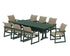 POLYWOOD EDGE Woven 9-Piece Farmhouse Dining Set with Trestle Legs in Green / Dune Grass