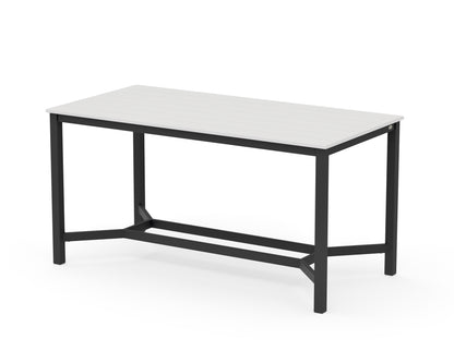 POLYWOOD Main Street 36 x 72 Counter Table in Black / Vintage White