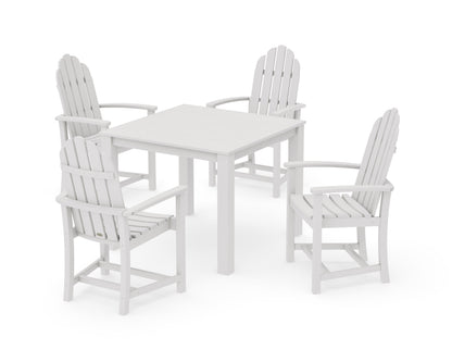 POLYWOOD Classic Adirondack 5-Piece Parsons Dining Set in Vintage White