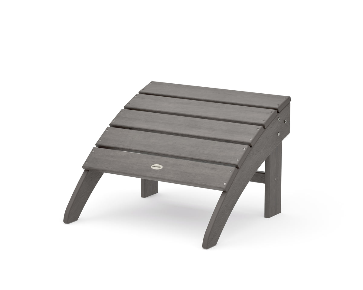 POLYWOOD South Beach Adirondack Ottoman in Driftwood