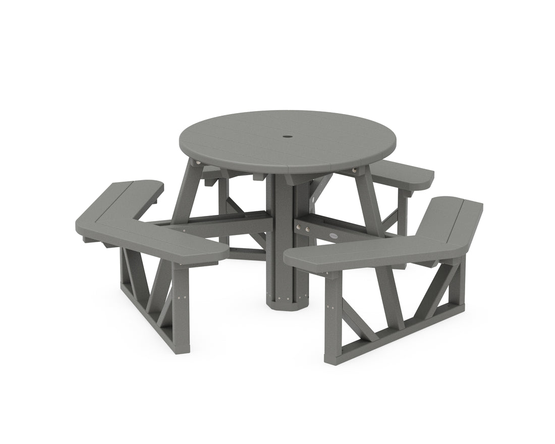 POLYWOOD Park 36" Round Picnic Table in Slate Grey