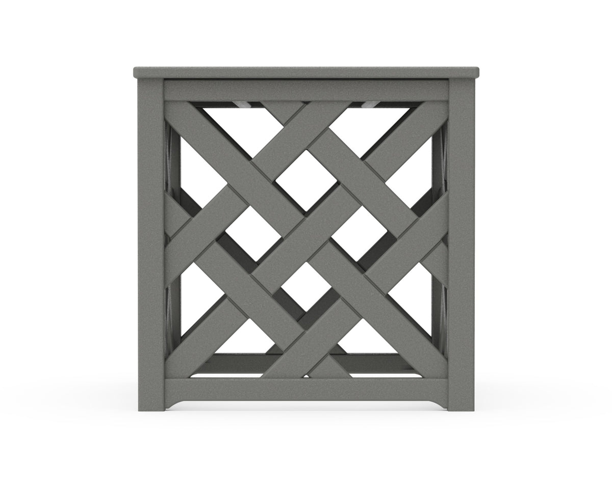 POLYWOOD Wovendale Accent Umbrella Table angle view