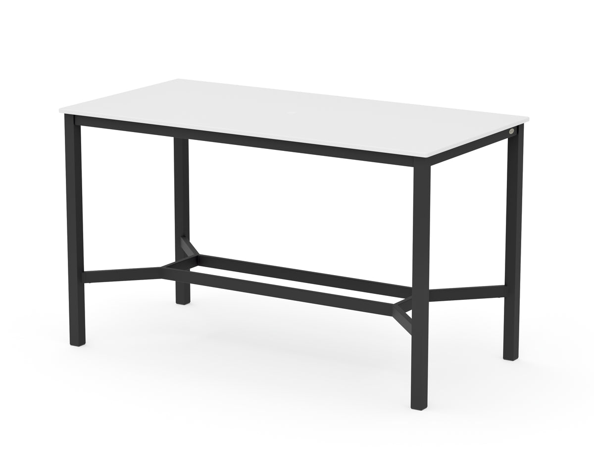 POLYWOOD Main Street 36 x 72 Bar Table in Black / White