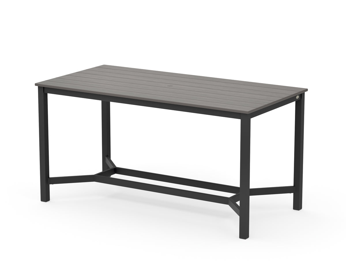 POLYWOOD Main Street 36 x 72 Counter Table in Black / Driftwood