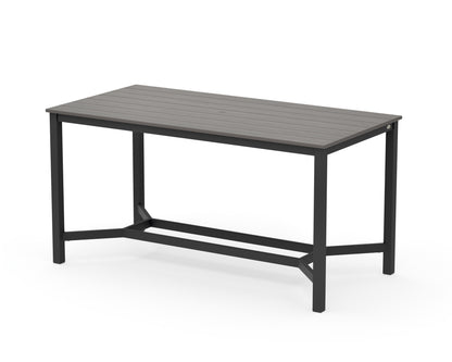 POLYWOOD Main Street 36 x 72 Counter Table in Black / Driftwood