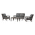 POLYWOOD Chippendale 4-Piece Deep Seating Set with Loveseat in Vintage Coffee