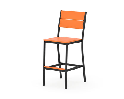 POLYWOOD Main Street Bar Side Chair in Black / Tangerine
