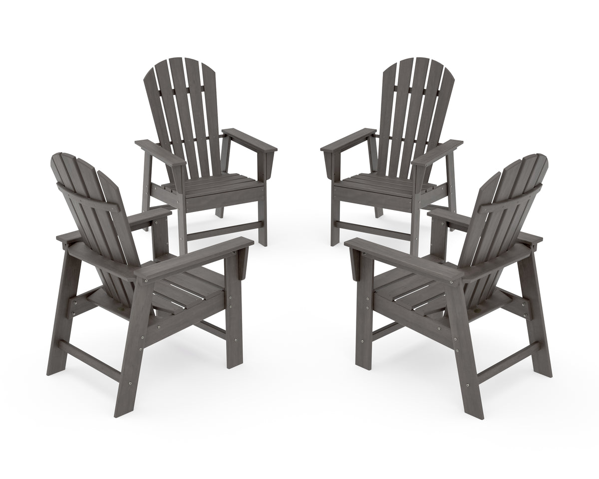 POLYWOOD 4-Piece South Beach Casual Chair Conversation Set in Driftwood