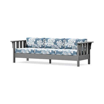 POLYWOOD Acadia Deep Seating Sofa in Slate Grey / Leaf Sky Blue