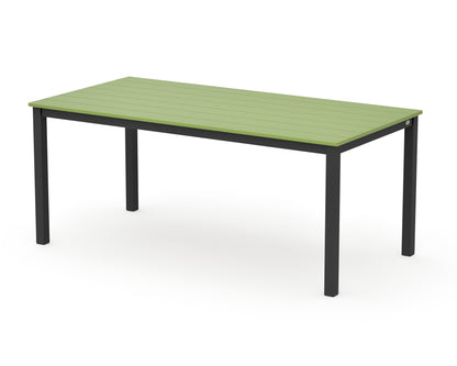 POLYWOOD Main Street 36" x 72" Dining Table in Black / Lime