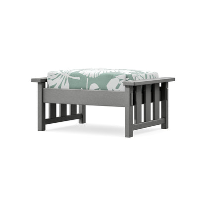 POLYWOOD Acadia Deep Seating Ottoman in Slate Grey / Leaf Glacier Spa