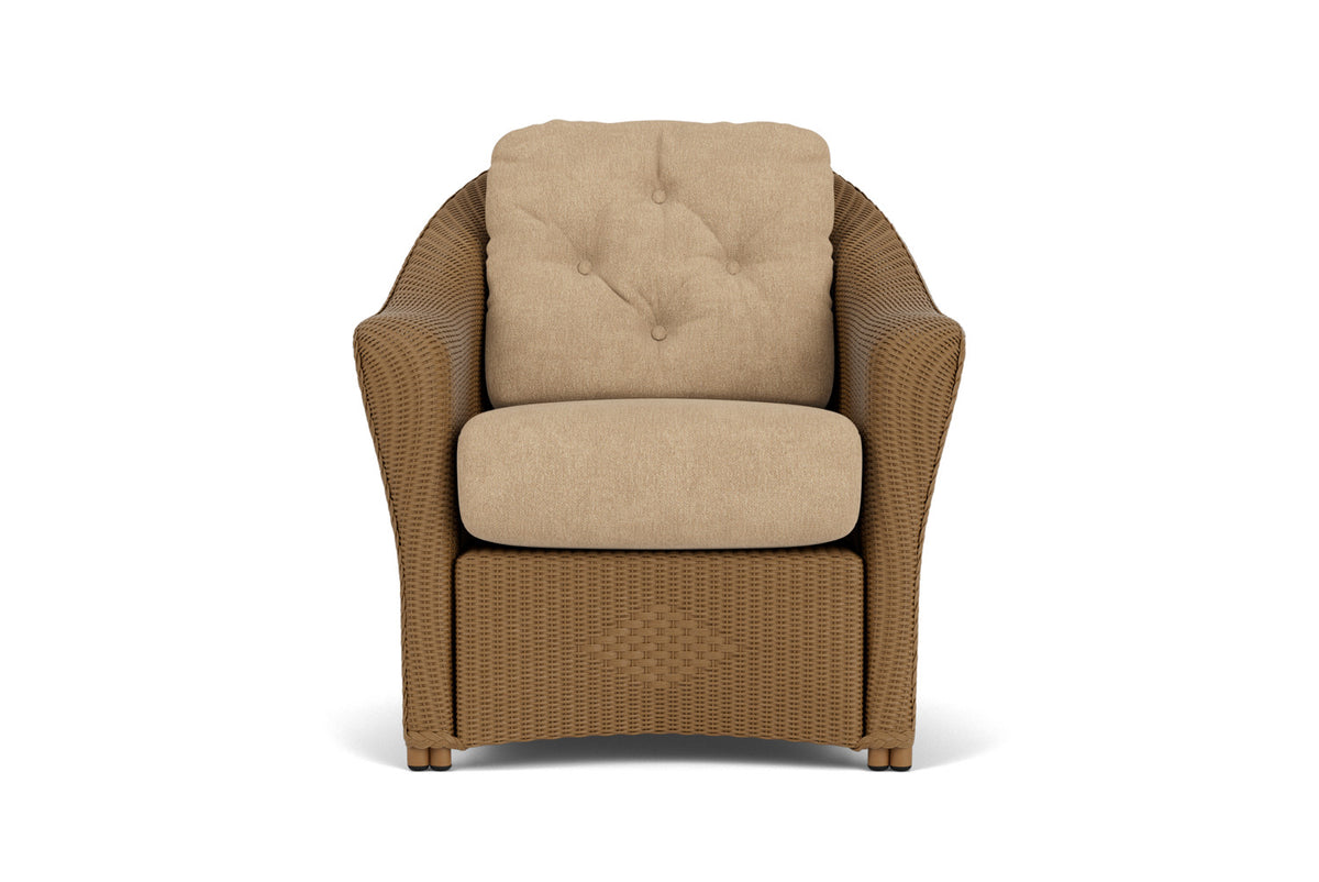 Lloyd Flanders Reflections Lounge Chair in Hickory with Hayden Sand fabric