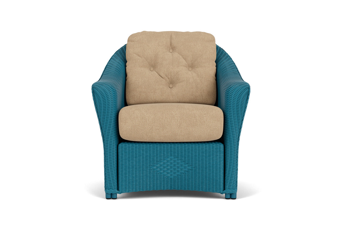 Lloyd Flanders Reflections Lounge Chair in Peacock with Hayden Sand fabric