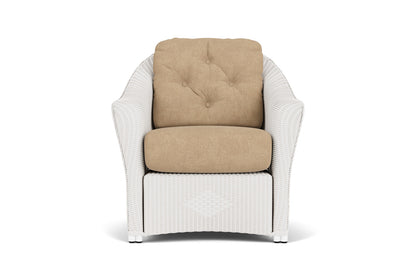 Lloyd Flanders Reflections Lounge Chair in White with Hayden Sand fabric