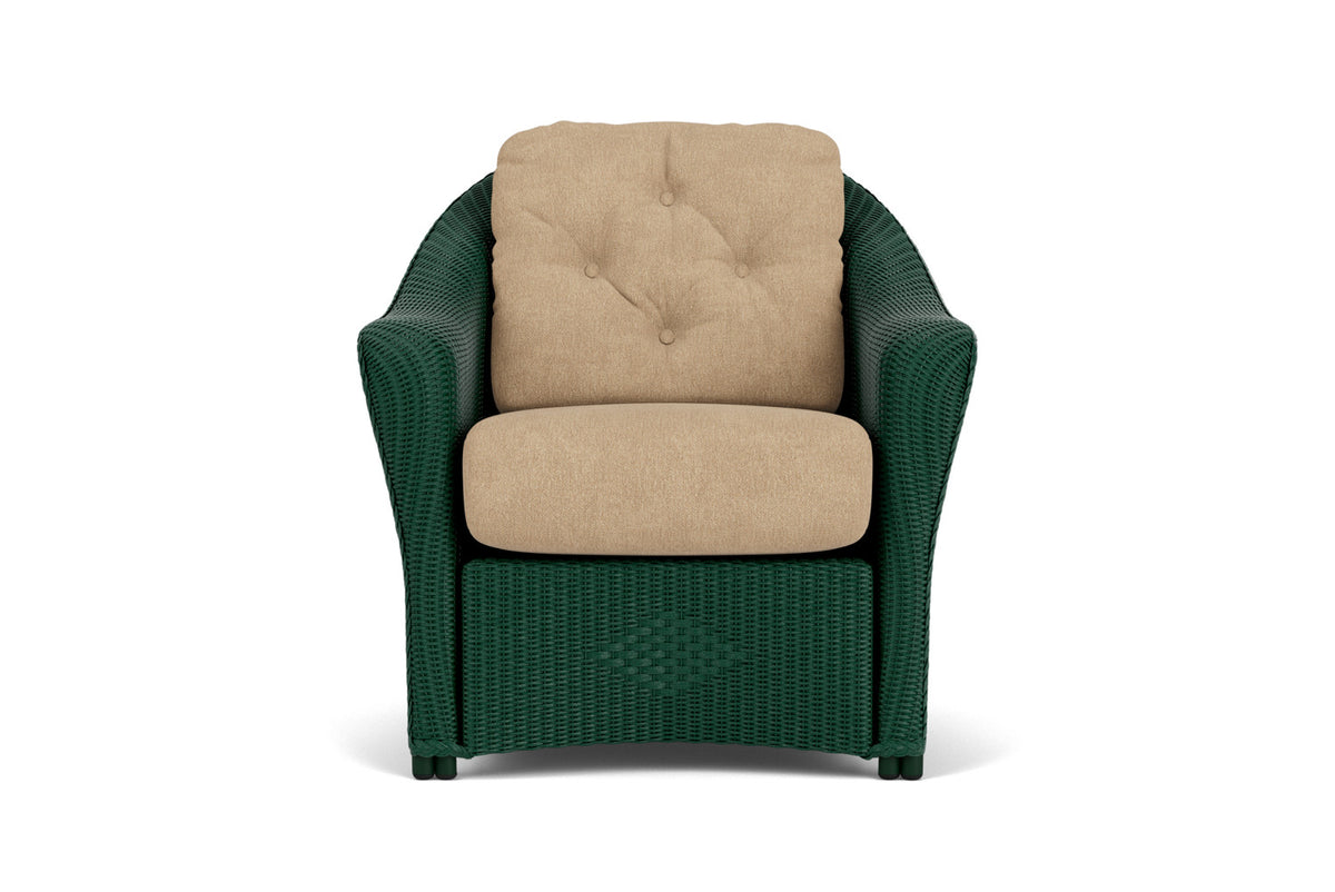 Lloyd Flanders Reflections Lounge Chair in Woodland with Hayden Sand fabric