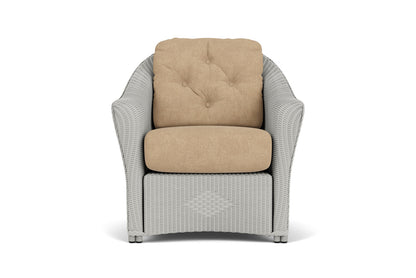 Lloyd Flanders Reflections Lounge Chair in Platinum with Hayden Sand fabric