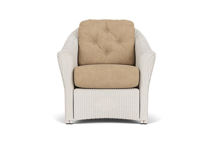 Lloyd Flanders Reflections Lounge Chair in Antique White with Hayden Sand fabric