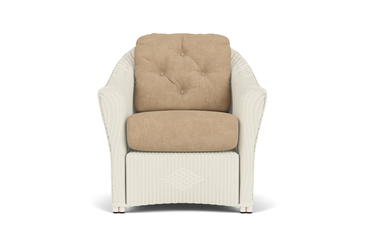 Lloyd Flanders Reflections Lounge Chair in Ivory with Hayden Sand fabric