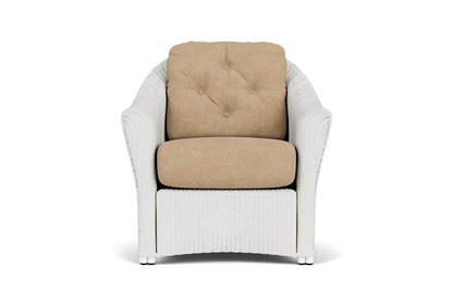 Lloyd Flanders Reflections Lounge Chair in Matte White with Hayden Sand fabric