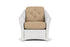 Lloyd Flanders Reflections Lounge Chair in Matte White with Hayden Sand fabric
