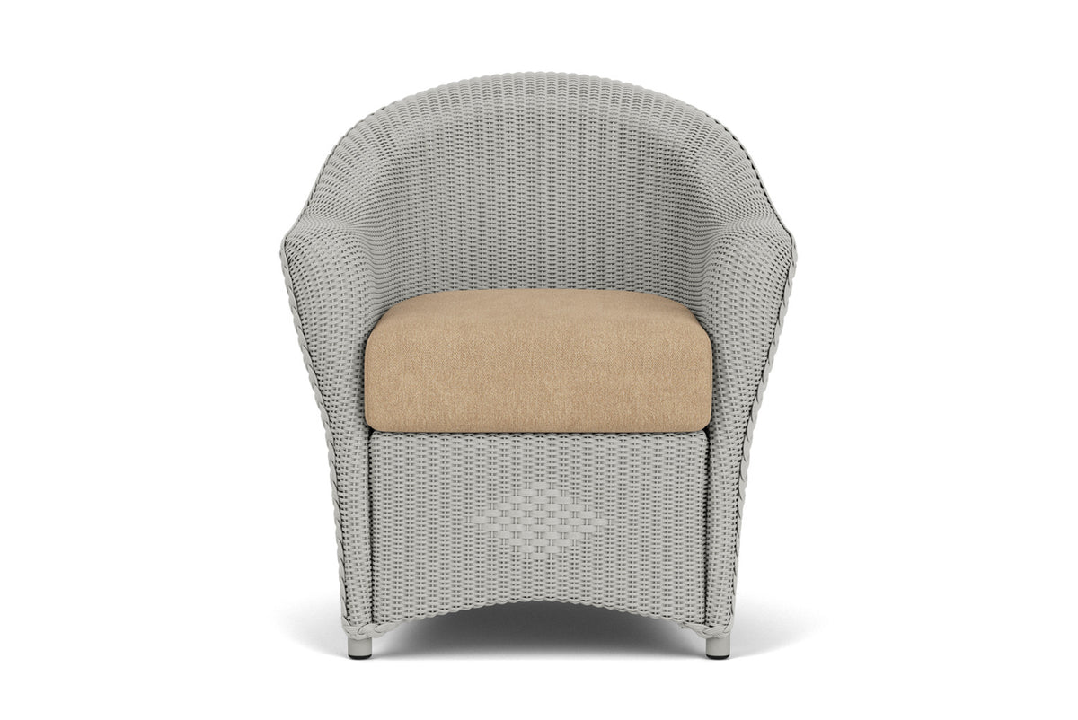Lloyd Flanders Reflections Dining Armchair in Platinum with Hayden Sand fabric