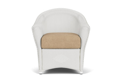 Lloyd Flanders Reflections Dining Set in Matte White with Hayden Sand fabric